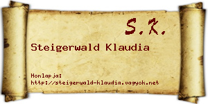 Steigerwald Klaudia névjegykártya