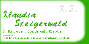 klaudia steigerwald business card